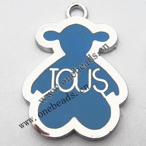 Zinc Alloy Enamel Pendant, Animal 22x31mm, Sold by PC