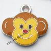 Zinc Alloy Enamel Pendant, Monkey Head 21x20mm, Sold by PC