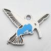 Zinc Alloy Enamel Pendant, Bird 32x33mm, Sold by PC