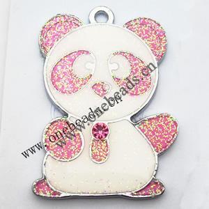 Zinc Alloy Enamel Pendant, Bear 39x58mm, Sold by PC