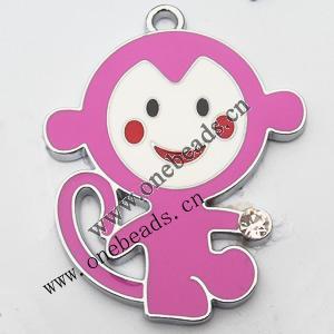 Zinc Alloy Enamel Pendant, Cartoon animals 44x55mm, Sold by PC