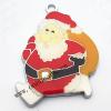 Zinc Alloy Enamel Pendant, Santa Claus 27x39mm, Sold by PC