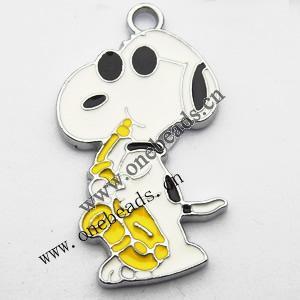 Zinc Alloy Enamel Pendant, Cartoon animals animals 18x33mm, Sold by PC