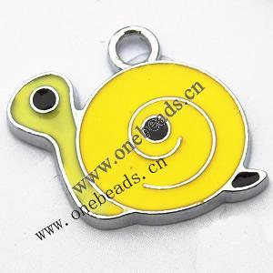 Zinc Alloy Enamel Pendant, Snail 18x16mm, Sold by PC