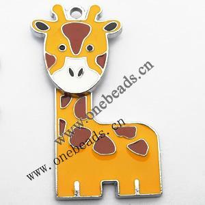 Zinc Alloy Enamel Pendant, Giraffe 26x52mm, Sold by PC