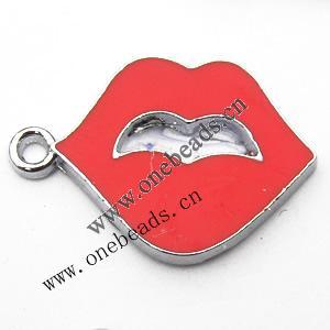 Zinc Alloy Enamel Pendant, 24x17mm, Sold by PC