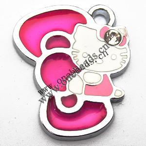 Zinc Alloy Enamel Pendant, 23x27mm, Sold by PC