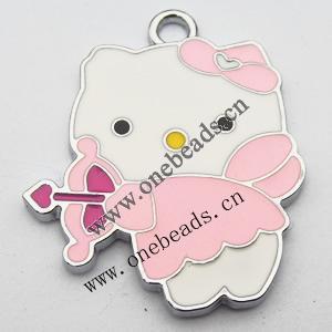 Zinc Alloy Enamel Pendant, Cartoon animals 27x32mm, Sold by PC