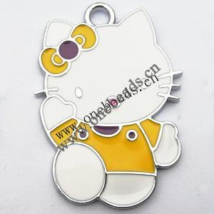 Zinc Alloy Enamel Pendant, Cartoon animals 30x42mm, Sold by PC