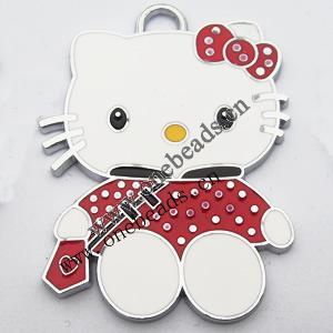 Zinc Alloy Enamel Pendant, Cartoon animals 35x48mm, Sold by PC