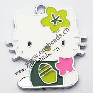 Zinc Alloy Enamel Pendant, Cartoon animals 30x33mm, Sold by PC