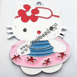 Zinc Alloy Enamel Pendant, Cartoon animals 41x51mm, Sold by PC