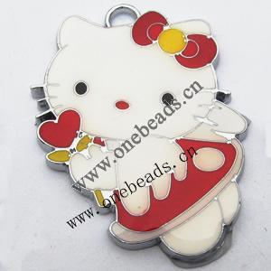 Zinc Alloy Enamel Pendant, Cartoon animals 33x45mm, Sold by PC