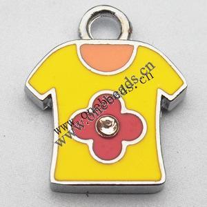 Zinc Alloy Enamel Pendant, Clothes 16x20mm, Sold by PC