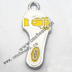 Zinc Alloy Enamel Pendant, Sandals 12x29mm, Sold by PC