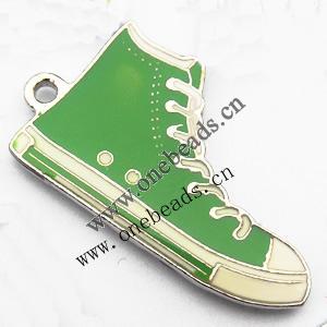 Zinc Alloy Enamel Pendant, Sports shoes 30x17mm, Sold by PC