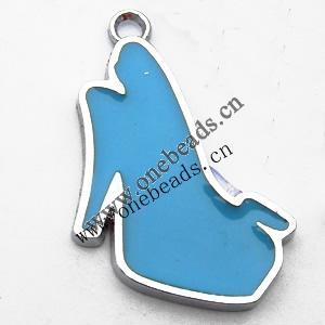 Zinc Alloy Enamel Pendant, High heels 18x24mm, Sold by PC