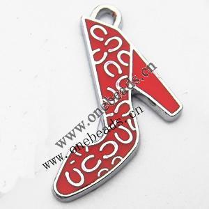 Zinc Alloy Enamel Pendant, High heels 23x22mm, Sold by PC