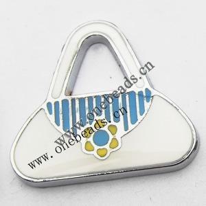 Zinc Alloy Enamel Pendant, Purse 22x20mm, Sold by PC