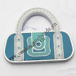 Zinc Alloy Enamel Pendant, Purse 25x21mm, Sold by PC