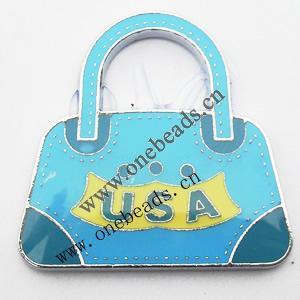 Zinc Alloy Enamel Pendant, Purse 25x24mm, Sold by PC