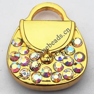 Zinc Alloy Enamel Pendant, Purse 20x23mm, Sold by PC