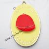 Zinc Alloy Enamel Pendant, Flat Oval 30x48mm, Sold by PC