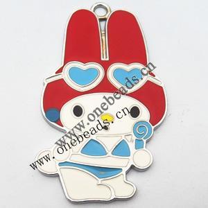 Zinc Alloy Enamel Pendant, 38x62mm, Sold by PC