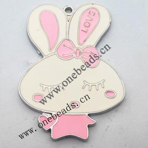 Zinc Alloy Enamel Pendant, Animal 38x53mm, Sold by PC