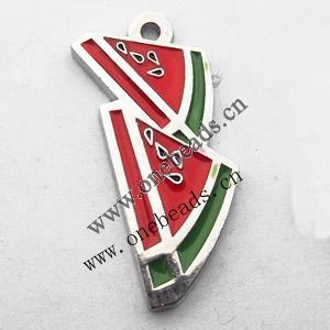 Zinc Alloy Enamel Pendant, Fruit 13x24mm, Sold by PC