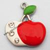 Zinc Alloy Enamel Pendant, Fruit 23x27mm, Sold by PC