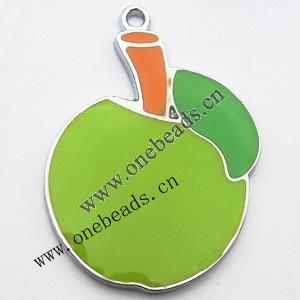 Zinc Alloy Enamel Pendant, Fruit 21x30mm, Sold by PC