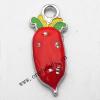 Zinc Alloy Enamel Pendant, Fruit 10x28mm, Sold by PC