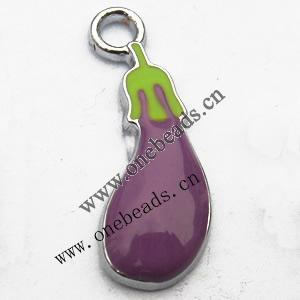 Zinc Alloy Enamel Pendant, Vegetables 10x28mm, Sold by PC