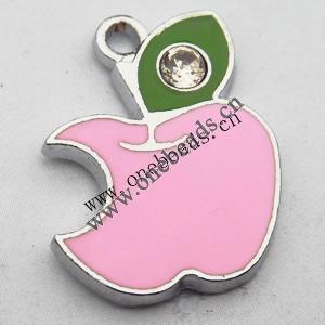 Zinc Alloy Enamel Pendant, Fruit 15x20mm, Sold by PC