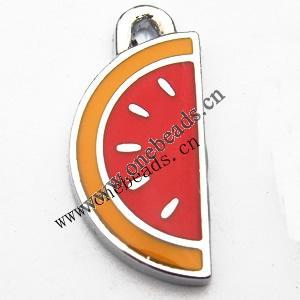 Zinc Alloy Enamel Pendant, Fruit 11x23mm, Sold by PC