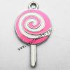 Zinc Alloy Enamel Pendant, Lollipop 18x31mm, Sold by PC