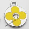 Zinc Alloy Enamel Pendant, Flat Round 16x20mm, Sold by PC