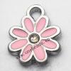 Zinc Alloy Enamel Pendant, Flower 10x13mm, Sold by PC