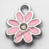 Zinc Alloy Enamel Pendant, Flower 10x13mm, Sold by PC