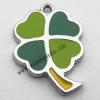 Zinc Alloy Enamel Pendant, Flower 18x20mm, Sold by PC