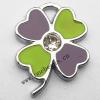 Zinc Alloy Enamel Pendant, Flower 18x24mm, Sold by PC