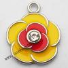 Zinc Alloy Enamel Pendant, Flower 18x22mm, Sold by PC