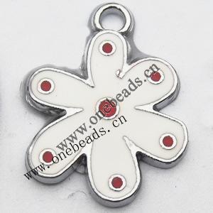 Zinc Alloy Enamel Pendant, Flower 18x24mm, Sold by PC