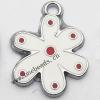 Zinc Alloy Enamel Pendant, Flower 18x24mm, Sold by PC