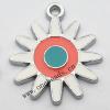 Zinc Alloy Enamel Pendant, Flower 25x30mm, Sold by PC