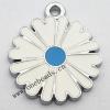 Zinc Alloy Enamel Pendant, Flower 25x29mm, Sold by PC