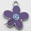 Zinc Alloy Enamel Pendant, Flower 19x22mm, Sold by PC