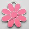 Zinc Alloy Enamel Pendant, Flower 23x25mm, Sold by PC