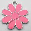 Zinc Alloy Enamel Pendant, Flower 23x25mm, Sold by PC